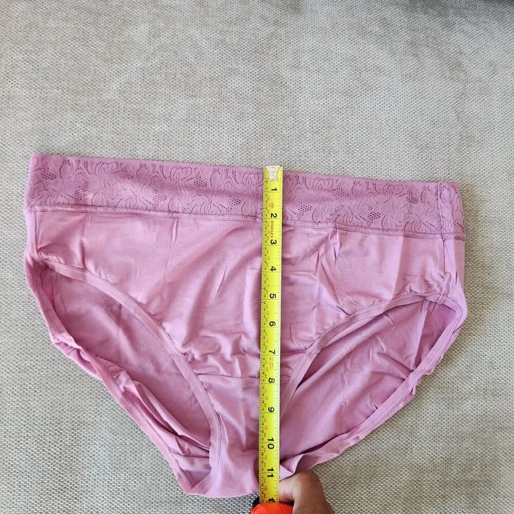 Breezies‎ 1X Modern Micro Hi Cut Brief Underwear 3 Pack Black Pink Beige Multi